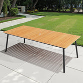 Pellebant 95 in. Outdoor Patio Dining Table with Wood-Like Top and Aluminum Frame